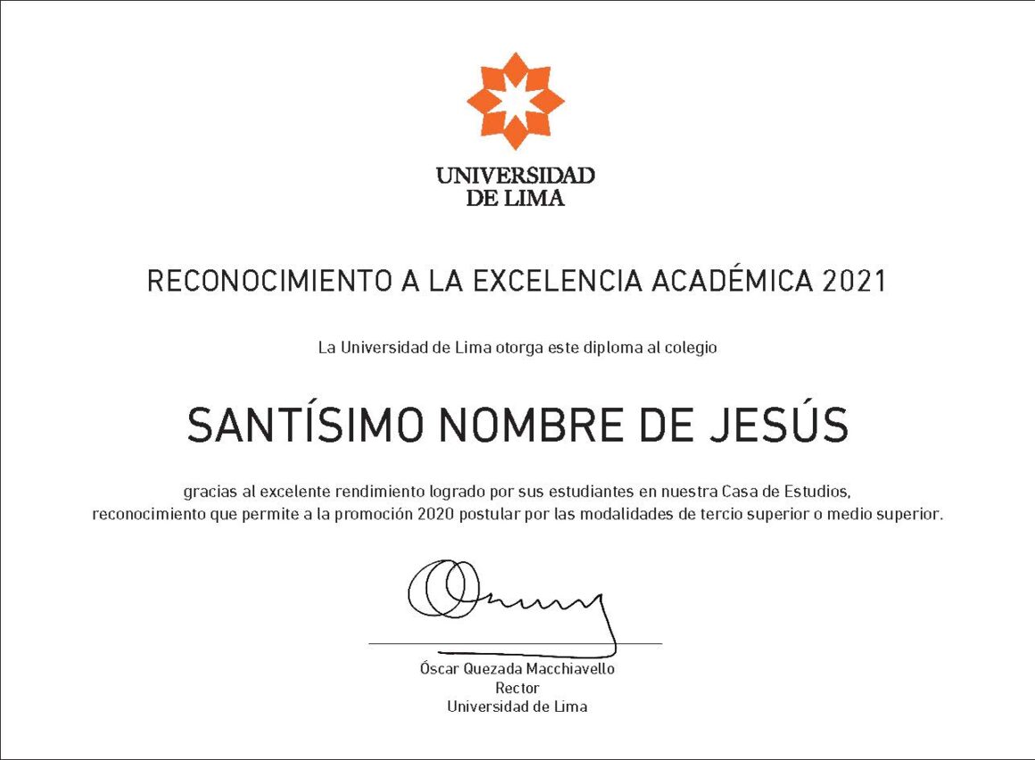 La Universidad de Lima nos otorgó el Reconocimiento a la Excelencia Académica 2021