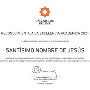 La Universidad de Lima nos otorgó el Reconocimiento a la Excelencia Académica 2021