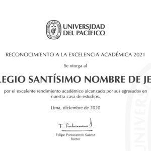 La Universidad del Pacífico nos otorgó el Reconocimiento a la Excelencia Académica 2021