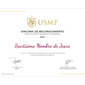 La Universidad San Martín de Porres nos otorgó el Reconocimiento a la Excelencia Académica 2021