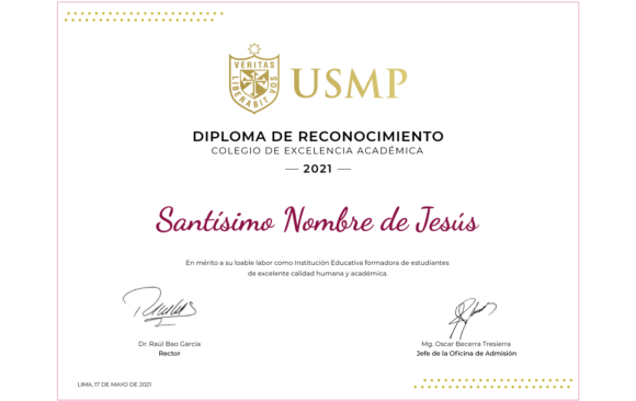 La Universidad San Martín de Porres nos otorgó el Reconocimiento a la Excelencia Académica 2021